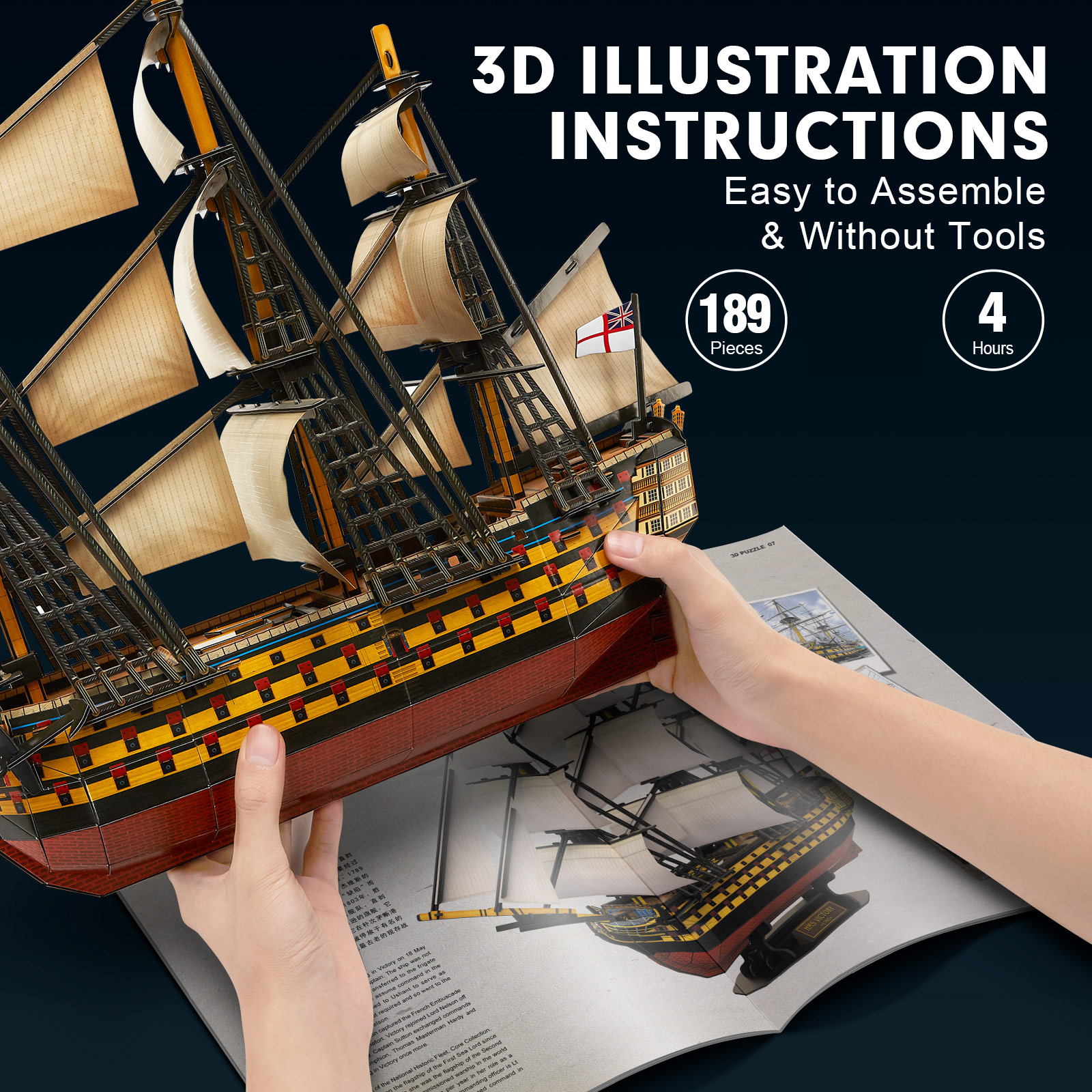 3D Puzzles Large HMS Victory V - Model Kit Hms Victory incelemesi ve fiyatı