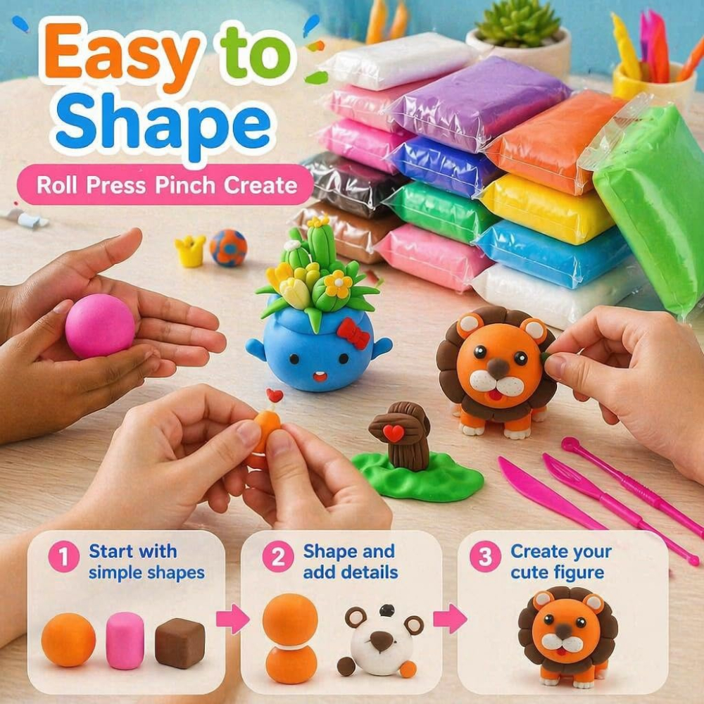 Air Dry Modeling Clay Kit Soft - Model Kit Tools incelemesi ve fiyatı