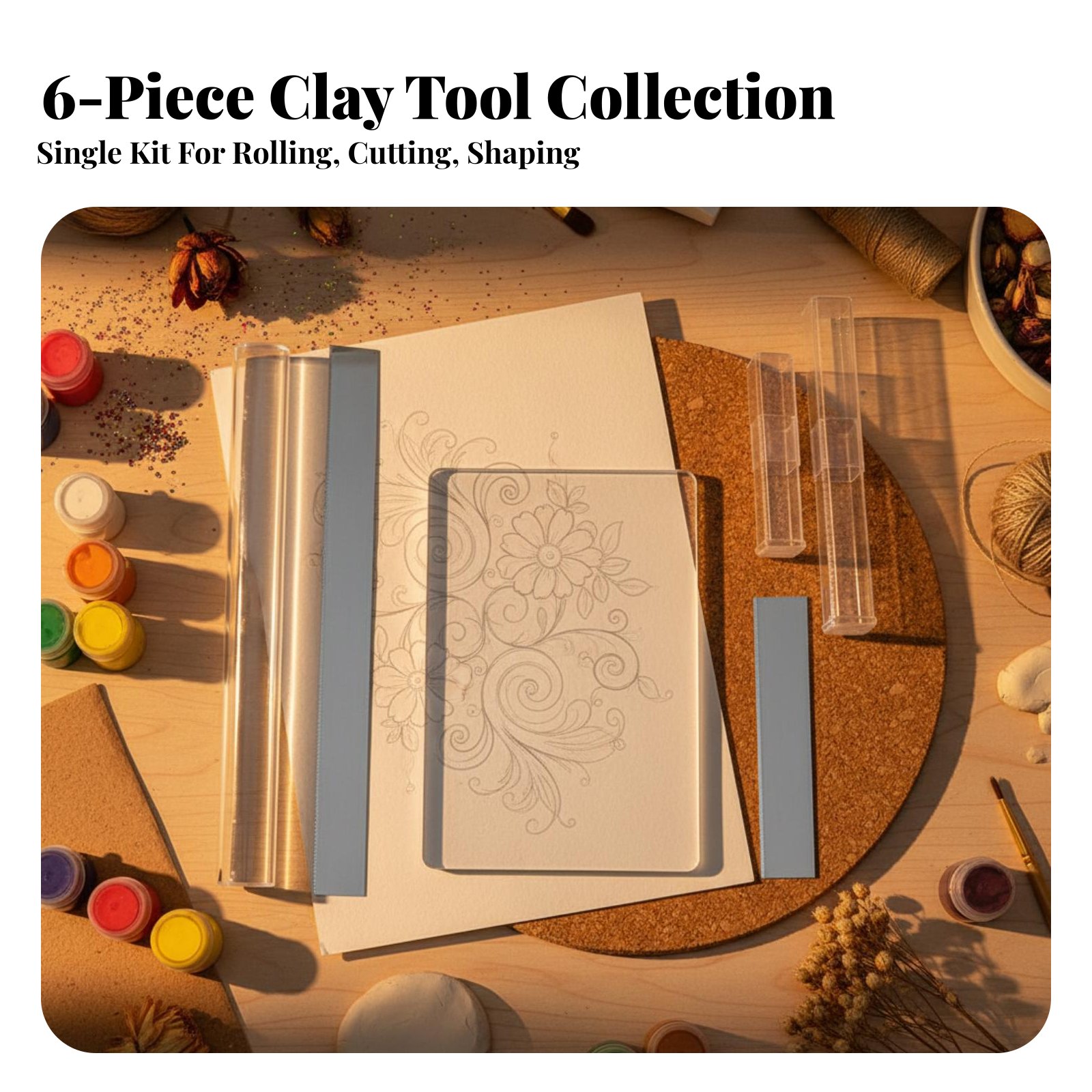 6 Pieces Acrylic Clay Cylinder - Model Kit Tools incelemesi ve fiyatı