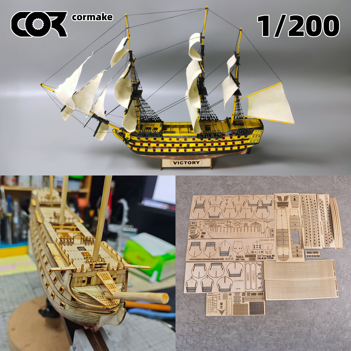 1/200 HMS Victory Ship of the  - Model Kit Hms Victory incelemesi ve fiyatı